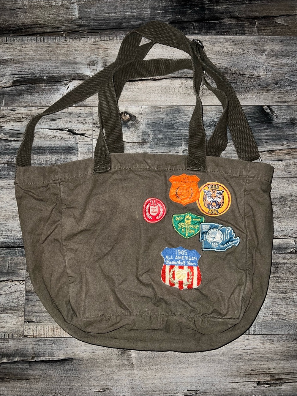 Midwest Kids x Hollister Tote Bag Canvas Patches Green 2023
